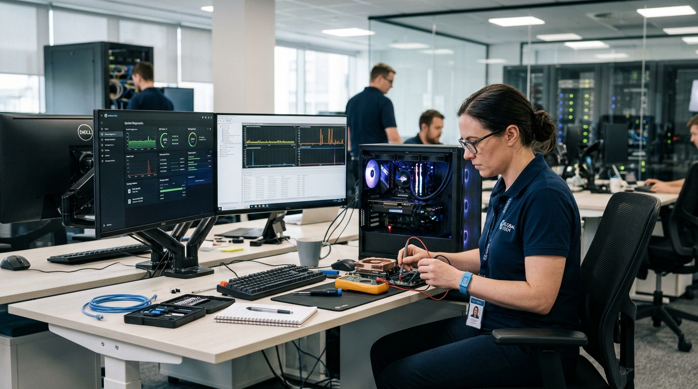 Certified Systems Engineer Running In-Depth Windows and Hardware Diagnostics